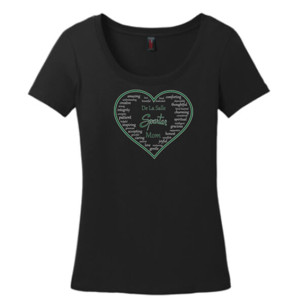 Ladies Scoop-BLK Mothers Heart Thumbnail
