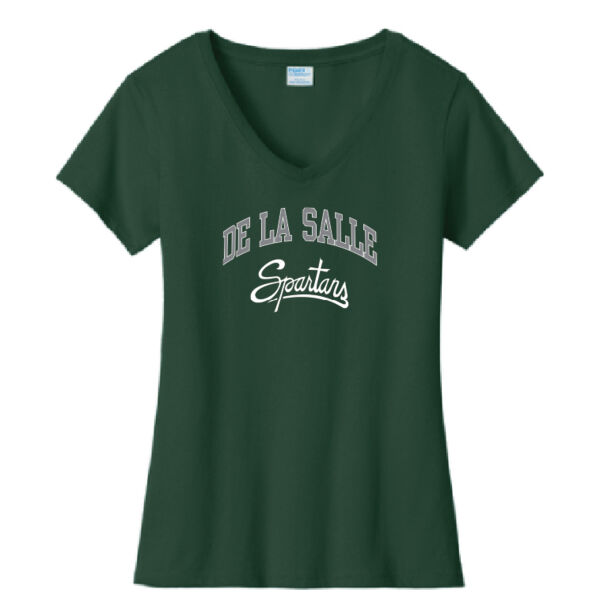 Ladies Vneck-GN Spartans Logo Thumbnail